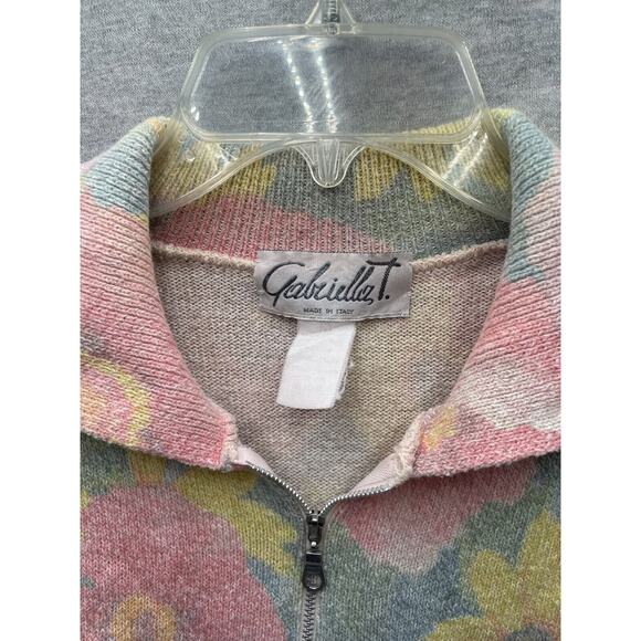 Vintage Gabriella floral print sweater womens Medium linen blend made in Italy - Picture 4 of 4